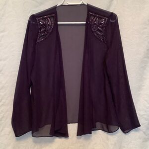 Sheer Cardigan with Embellishing